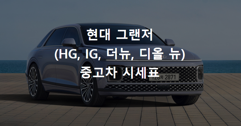 [중고차 시세] 현대 그랜저(HG, IG, 더뉴, 디올 뉴)의 중고차 시세표 섬네일