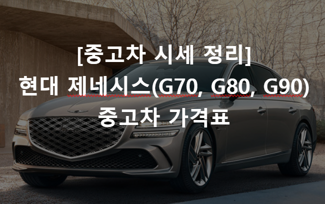 [중고차 시세 정리] 현대 제네시스(G70, G80, G90)의 중고차 가격표 섬네일